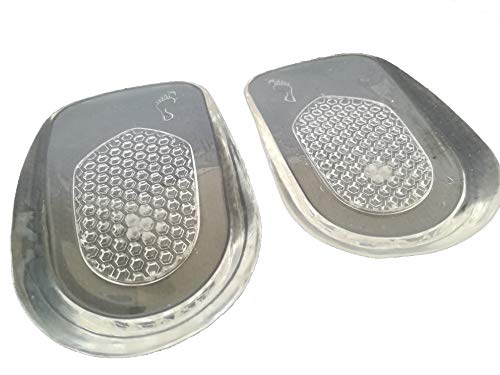 Taloneras Silicona Fascitis Plantar Plantillas Elevadoras Mujer Hombre Ser Más Alto 1 Cm Gel Talón Alza Zapatos Deportivas Amortiguación (TRANSPARENTE)