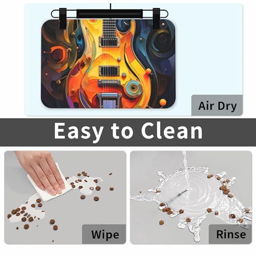 Tapis d'alimentation chien et chat absorbant gris pour gamelle d'eau