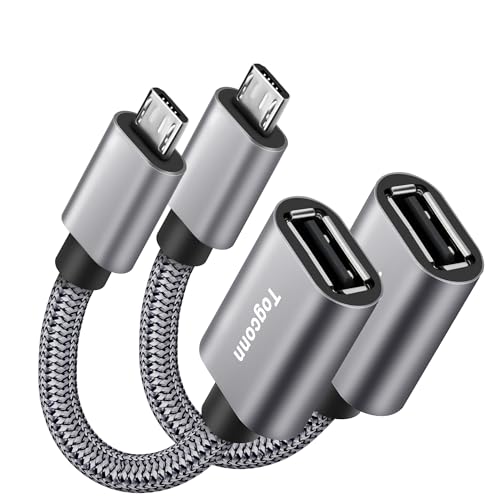 USB to Micro USB Adapter 2 Pack, Unidirectional Micro USB Male to USB Female 2.0...