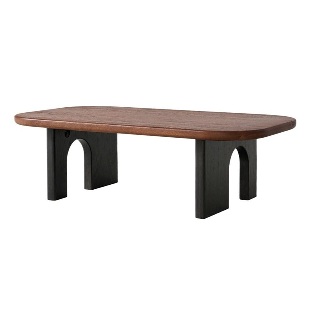 ZTHYSHOZ Side Table Modern Oval Wooden Coffee Table with Arch LegsThick Wood Top