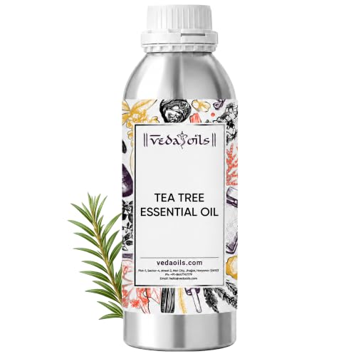 Image of VedaOils Tea Tree Essential Oil 100ml | 100% Pure & Natural, Undiluted Therapeutic Grade Tea Tree Oil for Skin, Hair, Face, Acne, and Dandruff Care
