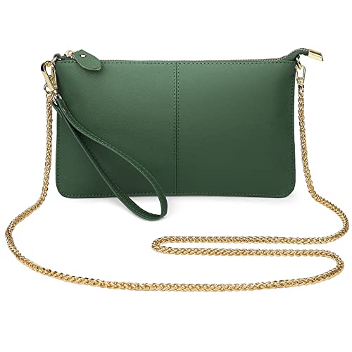 Image of Uromee Wristlet Wallet Clutch Purses for Women Genuine Leather Crossbody Bag Handbag with Detachable Shoulder Chain