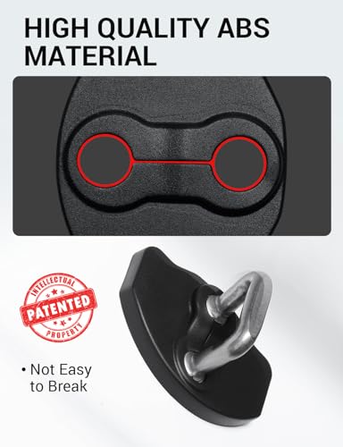 Image of BASENOR Anti-Scratch ABS Door Latches Sill Stopper Covers Set of 8 for Model 3 Y Accessories (Fit 2024 Model 3 Highland)