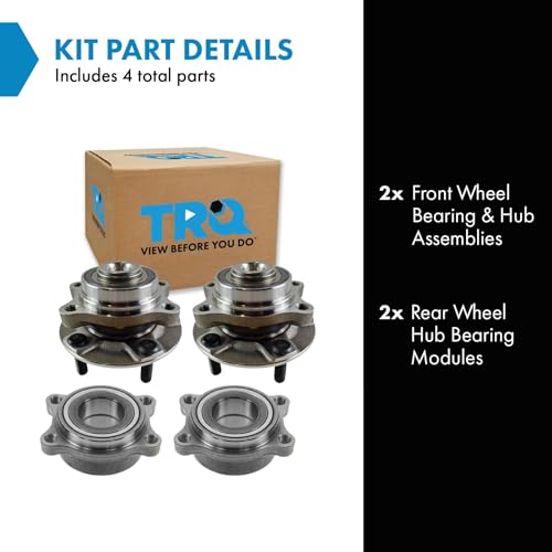 Image of TRQ 2 Piece Wheel Bearing & Hub Assembly Set Compatible with 2003-2007 Infiniti G35 2003-2009 Nissan 350Z