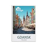 Vintage-Reiseposter Danzig, Polen, Landschaft, 20 x 30 cm, 