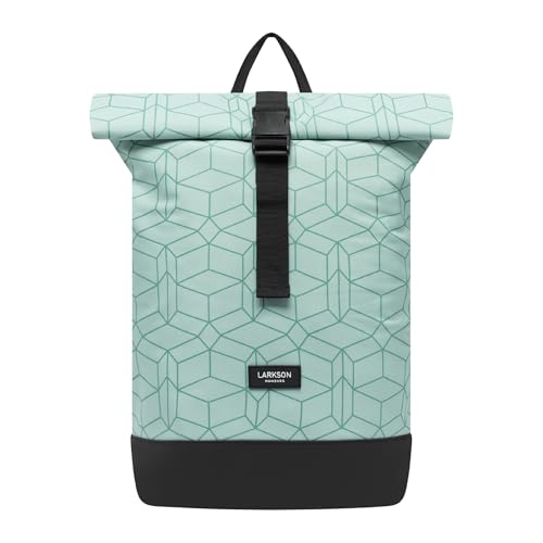 LARKSON Rucksack Damen & Herren Mint - Janne Small - Rolltop Rucksack mit Laptopfach für Uni, Arbeit, Reise & Fahrrad - Backpack Tagesrucksack Klein - Wasserabweisend