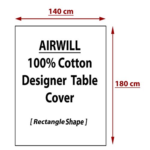 Image of AIRWILL, 100% Cotton Self Designed 6 Seater Table Cloth, Pack of 1 pc.