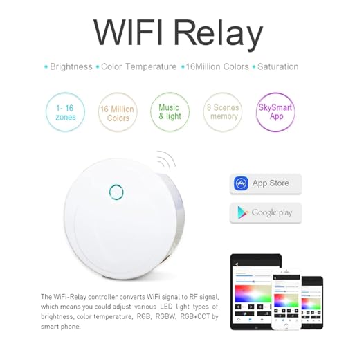 Variateur LED 230V à luminosité réglable par télécommande WiFi - 5