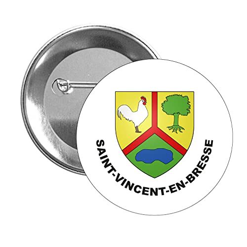 BUTTON . HERALDIC SHIELD SAINT-VINCENT-EN-BRESSE SAONE-ET-LOIRE FRANCE