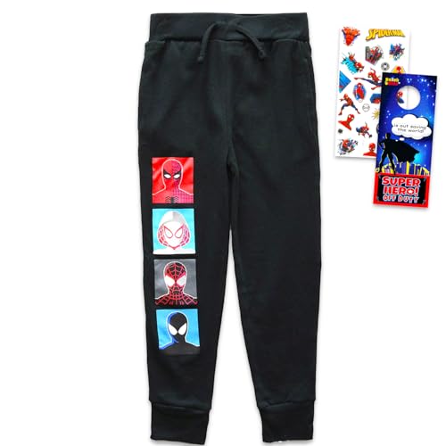 Spiderman Jogger Pants - Spiderman Sleep Lounge Pajama Pants & Stickers, More | Miles Morales Pajama Bottoms for Boys