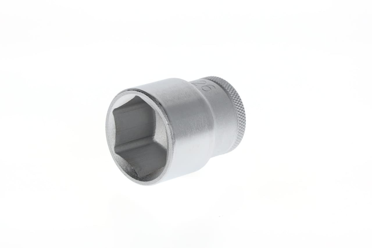 Gedore Silver Socket, 1/2" 12.5 Mm Drive, Hexagonal, 26 Mm Width, Tool, 19 26, Chrome-Plated Steel