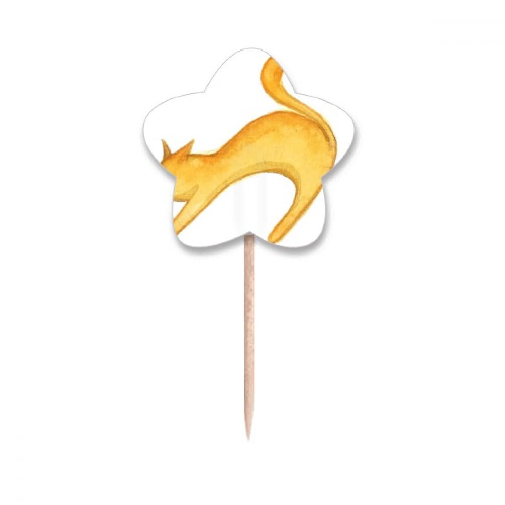 Cure-dents drapeaux chat orange Miaoji pics cupcakes étoile décoration gâteau