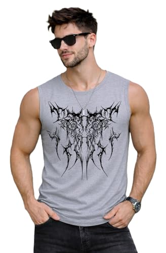 Image of JUGULAR Tank Tops Sleeveless T-Shirt for Men Gym Wear Vest Printed Stylish Round Neck Running for Sports Workout Fitness & Casual or Beach Wear