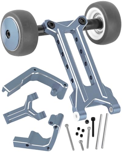 BRCatWPark RC Wheelie Bar Kit Upgrades Part for 1/10 Slash 2WD Rustler 2WD Bandit 2WD,Aluminum Wheelie Bar Set Hops Up,Titanium