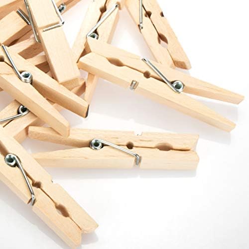 COM-FOUR® 120x wooden clothespins - sustainable wooden pegs made of birch wood - untreated wooden clothespins for hanging clothes and handicrafts (120 pieces - birch)