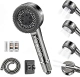 Alcachofa de Ducha con Filtro de15 Pasos,Ideal para Aguas Duras Limpieza del Baño Gris