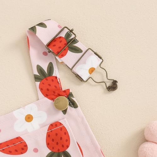 Image of Ayalinggo Toddler Baby Girl Sunflower Print Overalls Shorts with Pocket Suspender Trousers Cute Summer Clothing Outfit