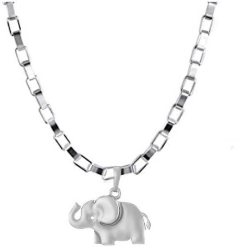 Pendentif éléphant argent sterling anti-ternissement collier 55 cm