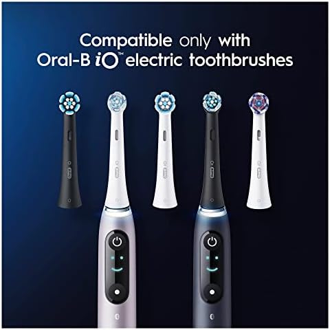 Oral-B iO Ultimate Clean Electric Toothbrush Head, Twisted & Angled Bristles for Deeper Plaque Removal, Pack of 8, Suitable for Mailbox, Black