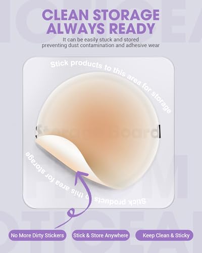 2 Pairs Nipple Covers for Women with Storage Board, Silicone Reusable Sticky Nipple Pasties Ultra-Thin, Invisible2