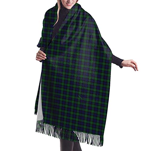 HLBSDM Bufanda larga tipo manta para mujer, estilo clan Galbraith, tartán, cachemira, cálida, para invierno, 195 x 68 cm