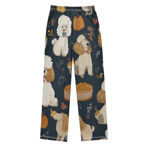 ZZXXB Poodle Thanksgiving Day Boys Long Pants Soft Trousers Elastic Waist Kids Lounge Bottoms with Pockets S-XL2