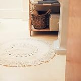 Boho Bath mat (Cream/Beige, Round)