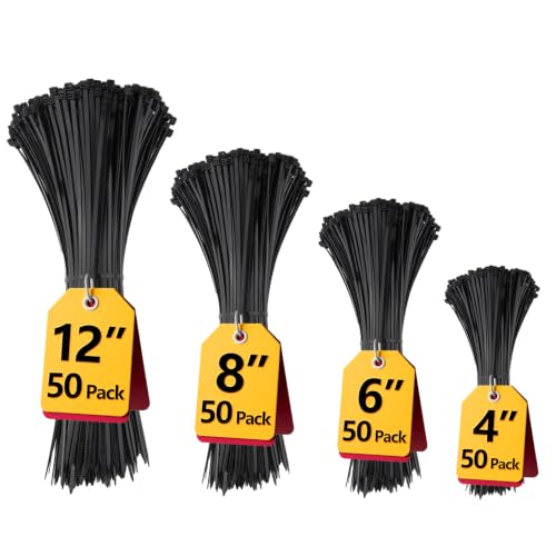 Zip Ties Assorted Sizes 200 Pack