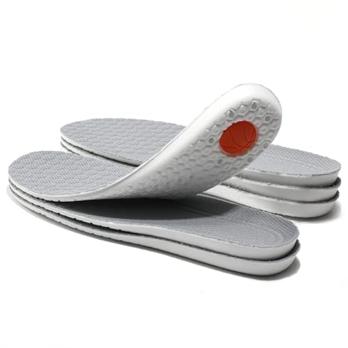 Image of XINIFOOT 3 Pairs Premium Comfort Shoe Replacement Insole, Shock Absorption Elastic Cushion Inserts, Breathable Shoe Inner Soles for Men Gray
