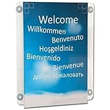 DisplayLager Marco acrílico con ventosa para ventana vertical de doble cara – A4, 350 g