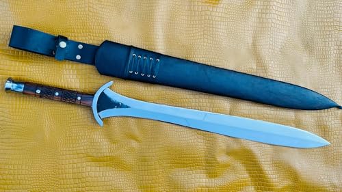 EGKH - 28 Inches Hand Forged Greek Xiphos Sword - Custom Leaf Spring Truck Steel - Fixed, Sharpened, Functional, Ready to Use