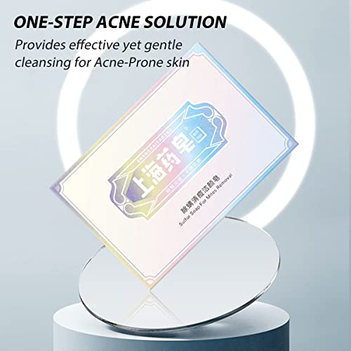 Bee & Flower Shanghai Yaozao Sulfur Soap For Acne Treatment 10% Sulfur Soap Cleansing Bar For Face And Body, All Natural Facial Cleanser For Acne, Oily Skin, 3.5Oz #TOP1