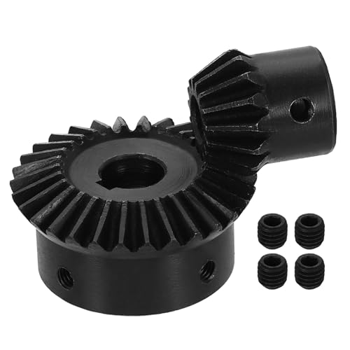 Image of uxcell 2Pcs Tapered Bevel Gears Set, 1.5 Mod 1:2 (15T /30T) Harden Steel Straight Bevel Gear, 90 Degree Steering Motor Gears, (8 /12mm Shaft Hole with Keyway)