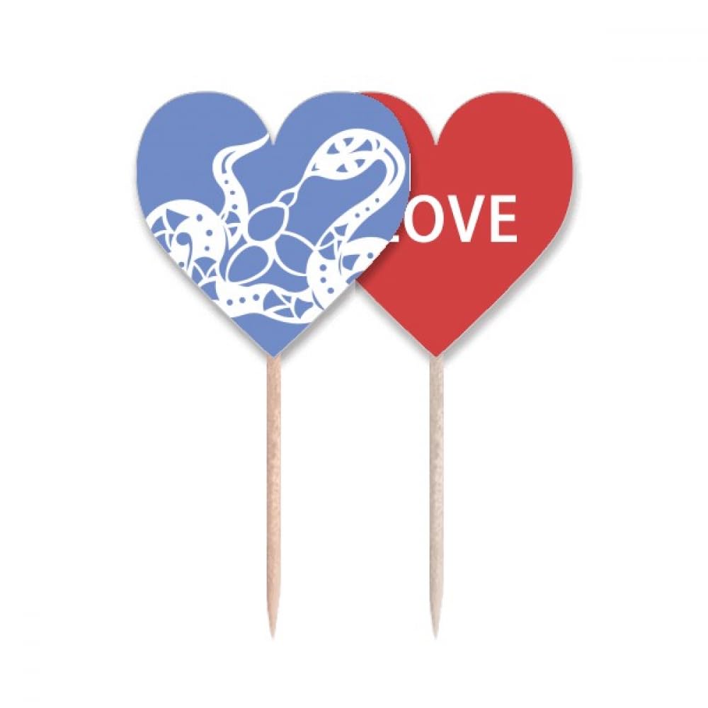 Pic à cupcakes Year of Snake en cœur pour offrir et sublimer vos cadeaux gourmands