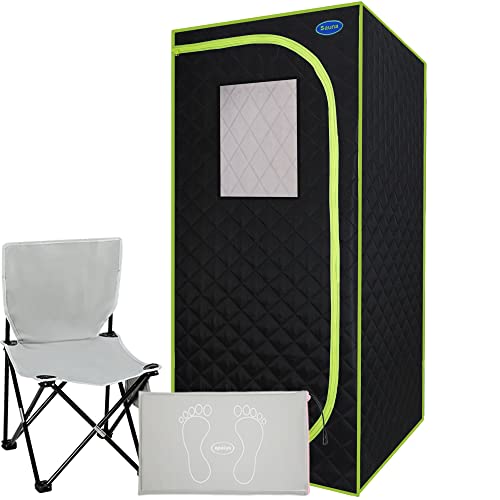 Ltccdss Portable Infrared Sauna, Plus Full Size Infrared Sauna Tent, Home Sauna Spa With Heating Foot Pad And Portable Chair For Reduce Stress Fatigue Indoor Sauna（Green/Blue Random Delivery） #TOP4
