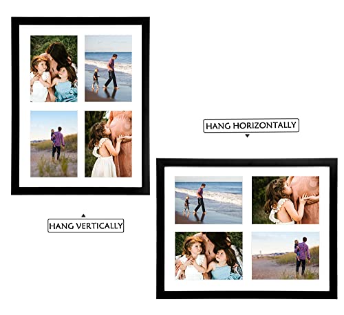 Black Wood Picture Frame 2 Pcs Sets Display Multi Photos 5X7 Inch With Mat Collage Frames, 8.5X11 Or 12X16 Wall Photo Frame #TOP2