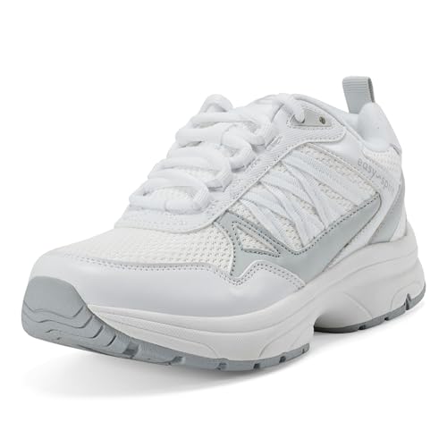 Easy Spirit Keagen Women's Sneaker, 9 B(M) US, White-Grey