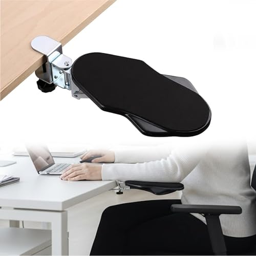 Ergonomische Armlehnenstütze Handgelenkauflage: Armstütze Schreibtisch 90° Faltbare und 180° Drehbare Unterarmstütze mit Metallklemme und Polsterung für Büro Homeoffice Gamer
