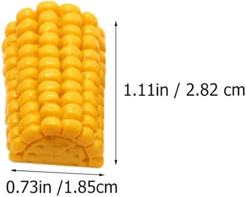 Miniatura 2 de YARNOW 20 piezas de rebanadas de maíz artificiales, pequeños adornos de imitación de corte de maíz de 0.73 x 1.1 pulgadas, adornos de mazorca de