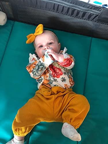 Patpat Baby Girls Floral Print Pants Set Long Sleeve Onesies Romper Clothes Set With Headbands, Floral, 0-3M #TOP1