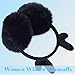 FYBW Women's Winter Warm Earmuffs Foldable Ear Warmers For Girls Furry Fashion Ear Cover Cold Weather Outdoor(Dr-Black)