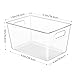 YIHONG Clear Plastic Storage Organizer Bins, 4 Pack Pantry Food Storage Bins with Handle for Kitchen,Refrigerator, Freezer,Cabinet Organization and Storage