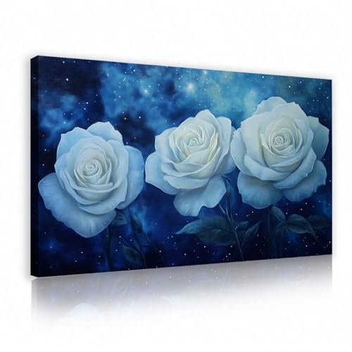 Peinture esthétique de fleurs blanches, œuvre d'art sur toile haut de gamme