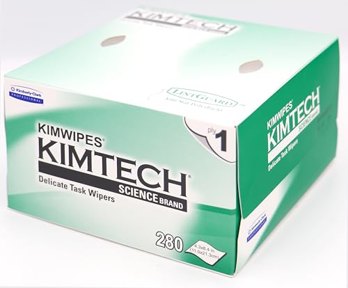 Kimwipes - Toallitas delicadas de 1 capa, 11.0 cm x 21.3 cm, pañuelo (paquete de 280)