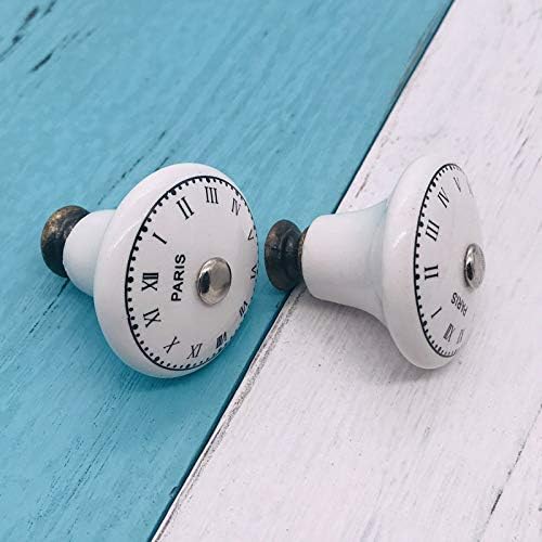 Set 10 Ceramic Metal White Drawer Pulls Knobs Euro-style -