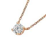 Mesnt Damen 9K Roségold Solitär-Halskette mit 0,5 ct rundem Diamanten