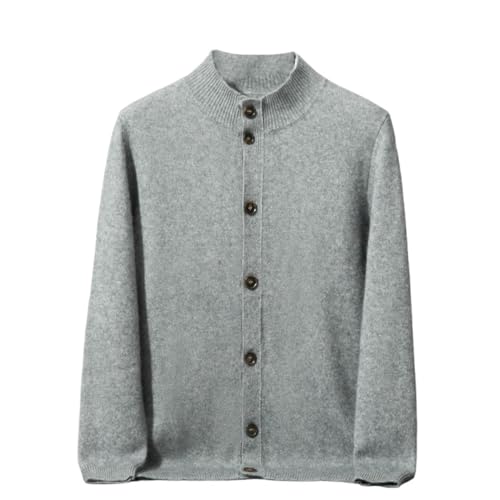Jersey de punto de cachemira para hombre otoño invierno cuello medio grueso botones sueltos ropa