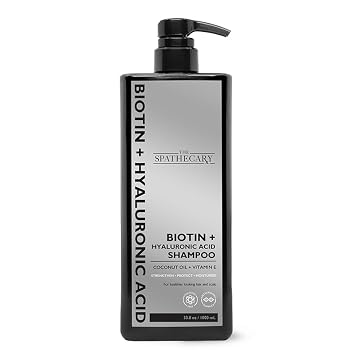 Biotin & Hyaluronic Acid Shampoo with Coconut Oil & Vitamin E Hydrating Thickening Shampoo for Dry Thinning Hair, Sulfate Free Formula for Volume Strength & Shine, Men & Women 33.8 oz