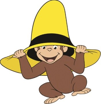 Vinilo decorativo adhesivo Curious George 4x4 pulgadas