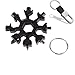 18-in-1 Snowflake Multi-tool, Stainless Combination Compact Portable Outdoor Products Tool Card Keychain Bottle Opener (Black)